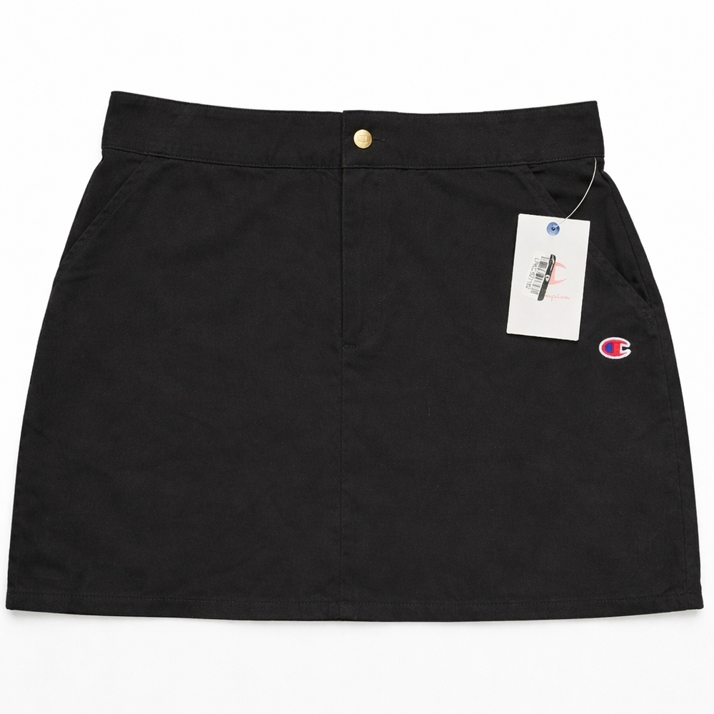 Champion Black Cotton Blend Mini Skirt